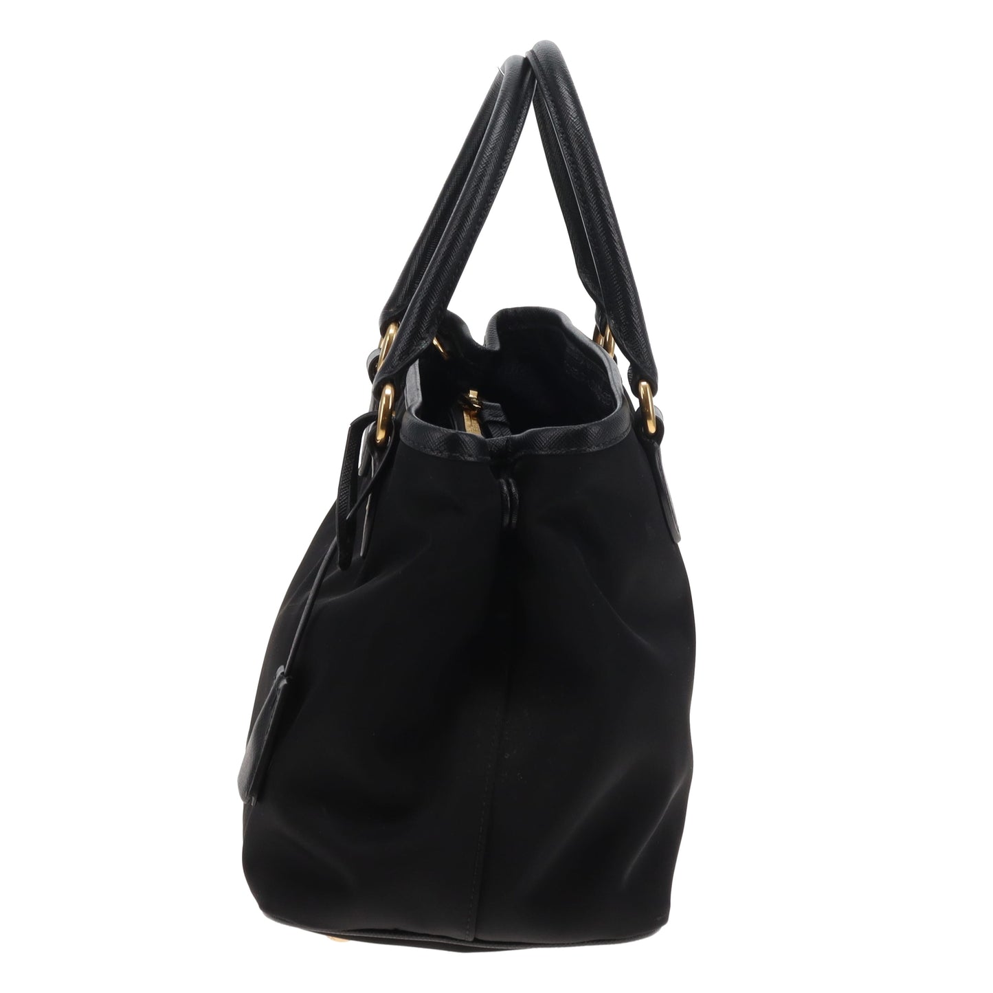 Prada 2-Way Handbag Black Nylon and Saffiano