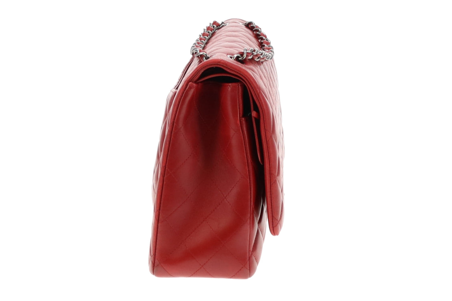 Chanel Rouge Leather Classic Maxi Double Flap 2013/14