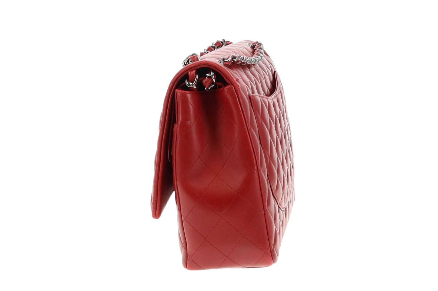 Chanel Rouge Leather Classic Maxi Double Flap 2013/14