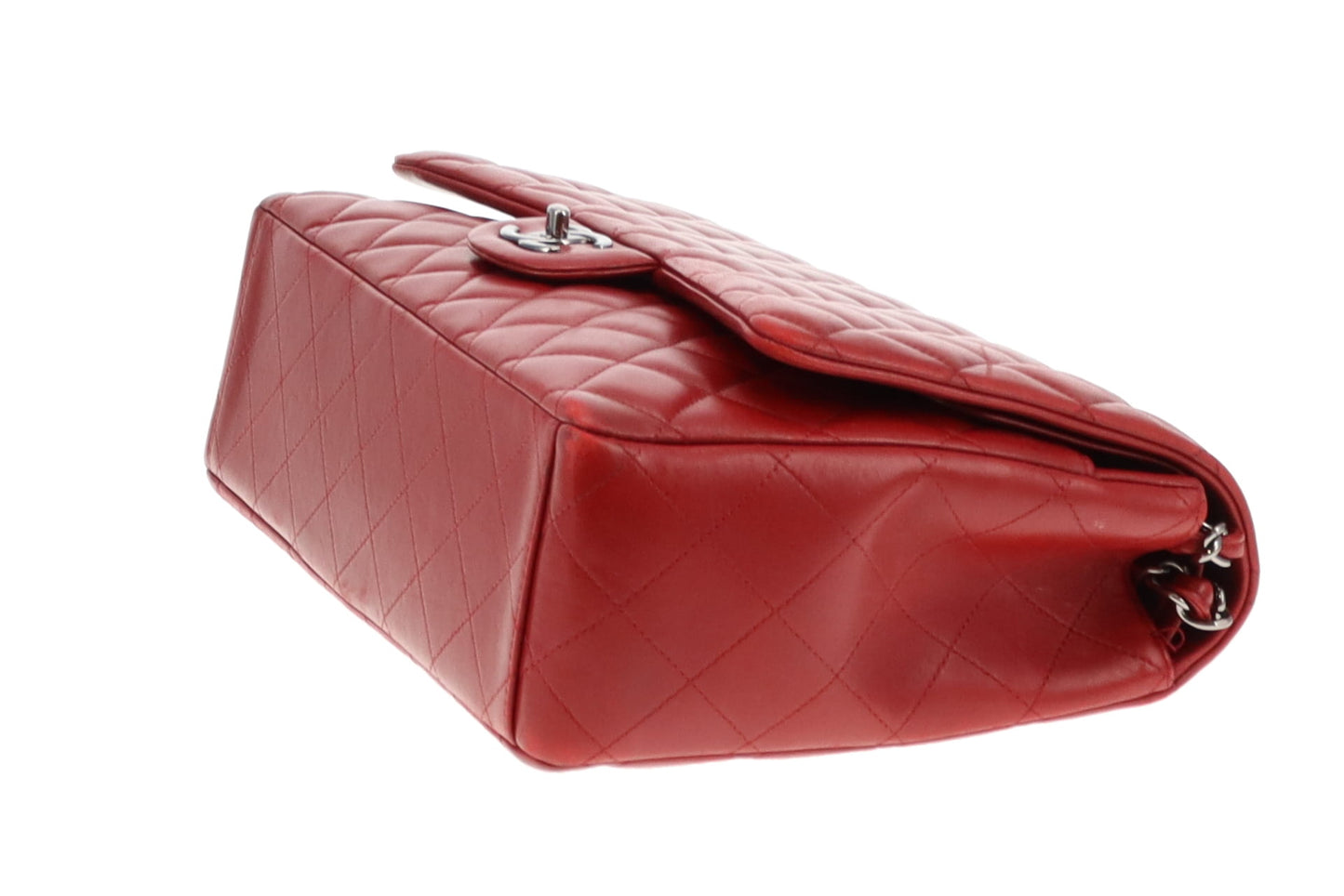 Chanel Rouge Leather Classic Maxi Double Flap 2013/14