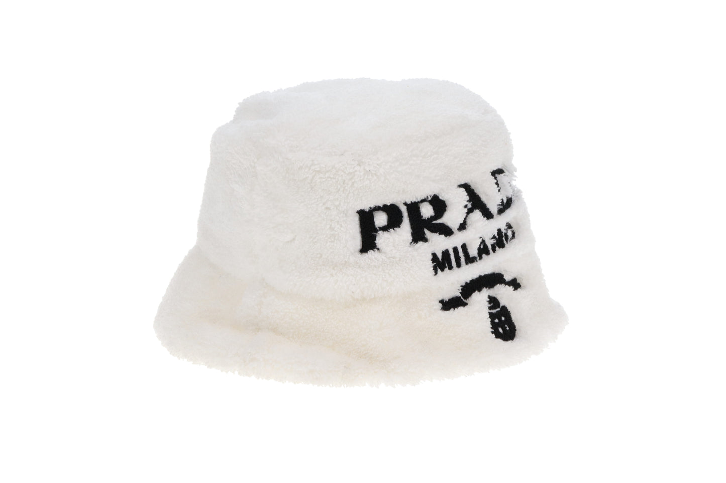 Prada Logo Bucket Hat Cotton White