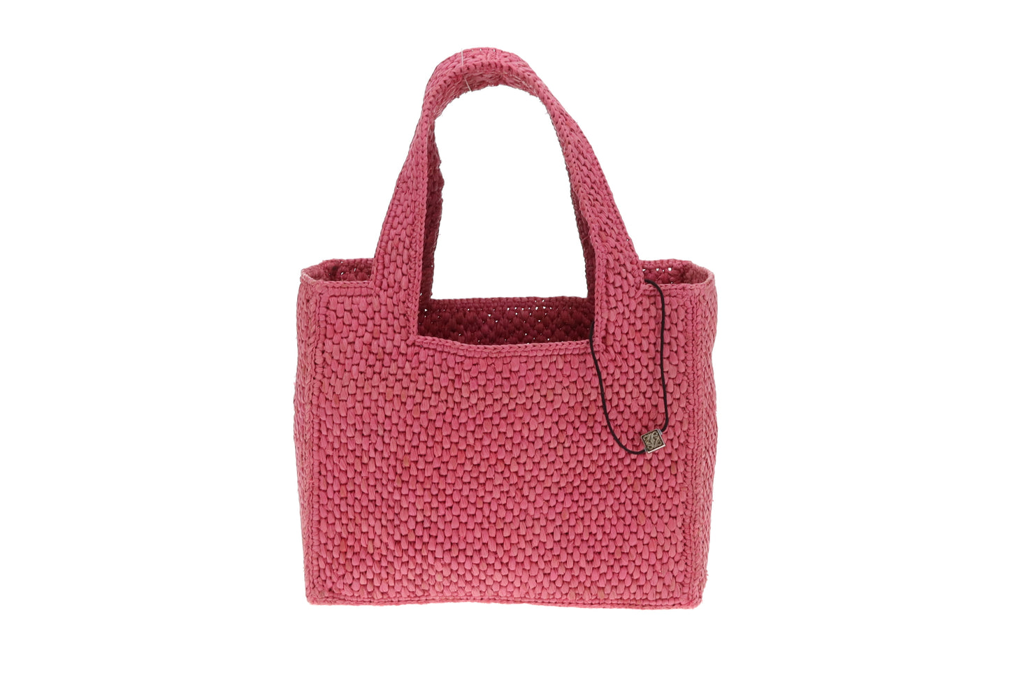 Loewe X Paula's Ibiza Mini Raffia Logo Tote Pink