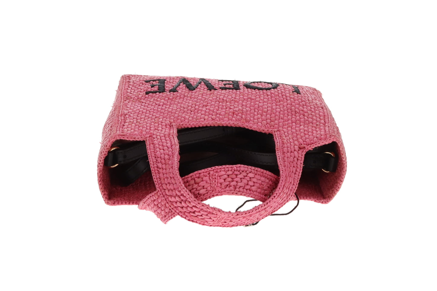 Loewe X Paula's Ibiza Mini Raffia Logo Tote Pink