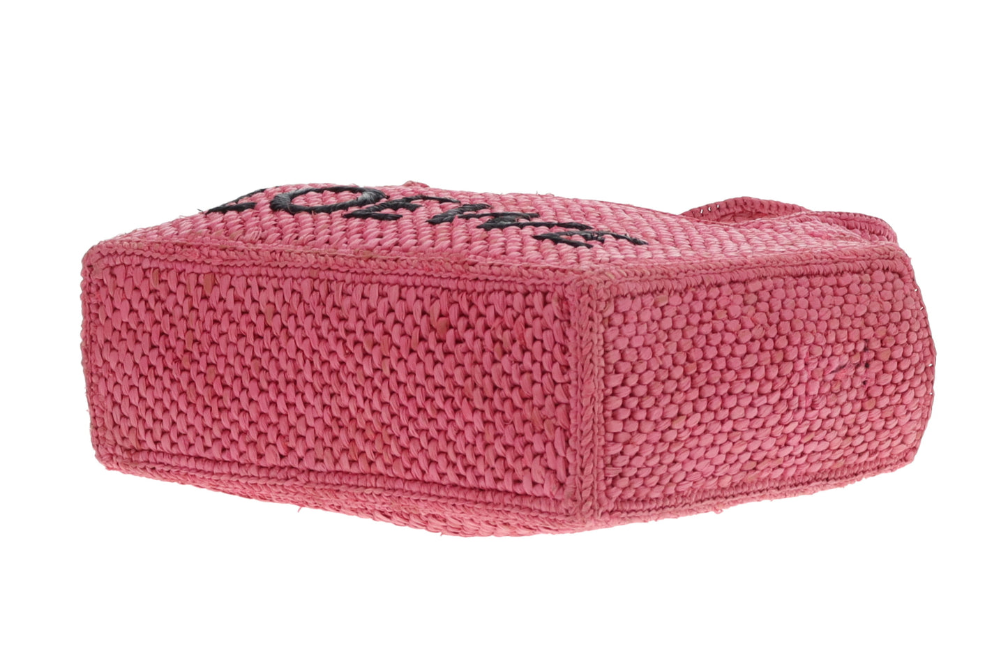 Loewe X Paula's Ibiza Mini Raffia Logo Tote Pink