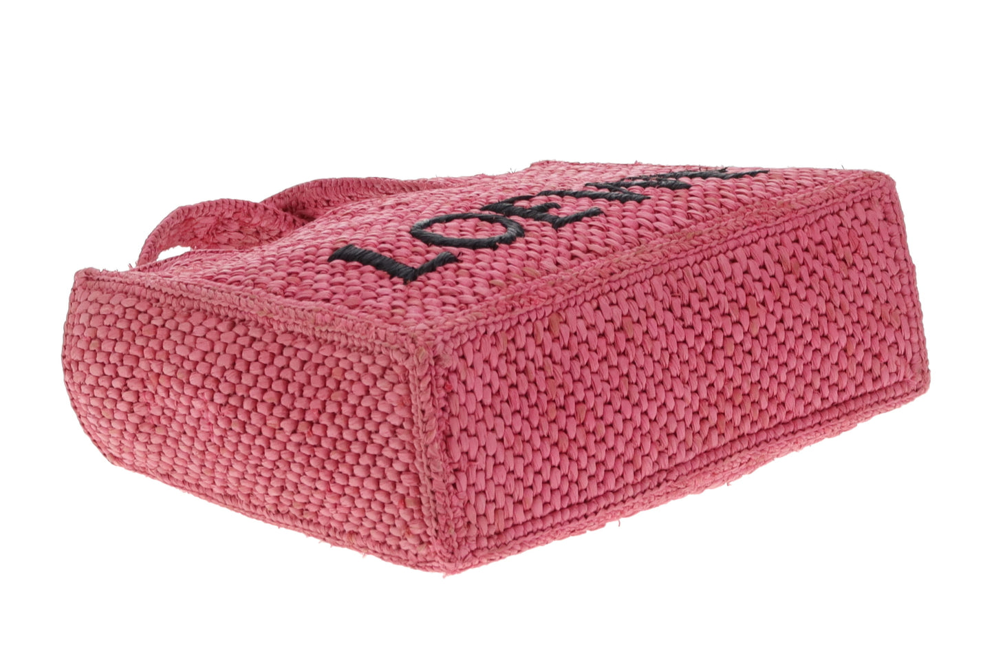 Loewe X Paula's Ibiza Mini Raffia Logo Tote Pink