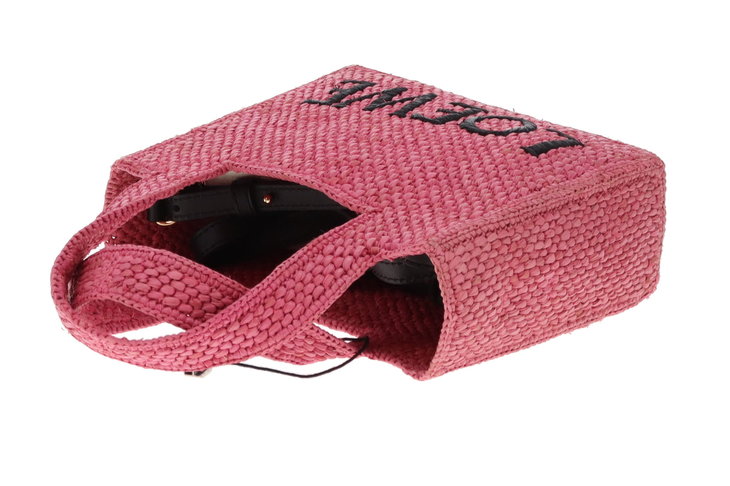 Loewe X Paula's Ibiza Mini Raffia Logo Tote Pink