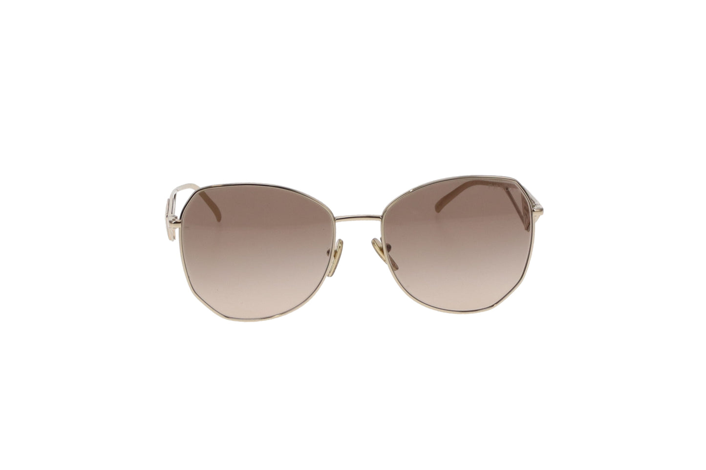 Prada Gold Metal Logo Arm Square Sunglasses SPR57Y