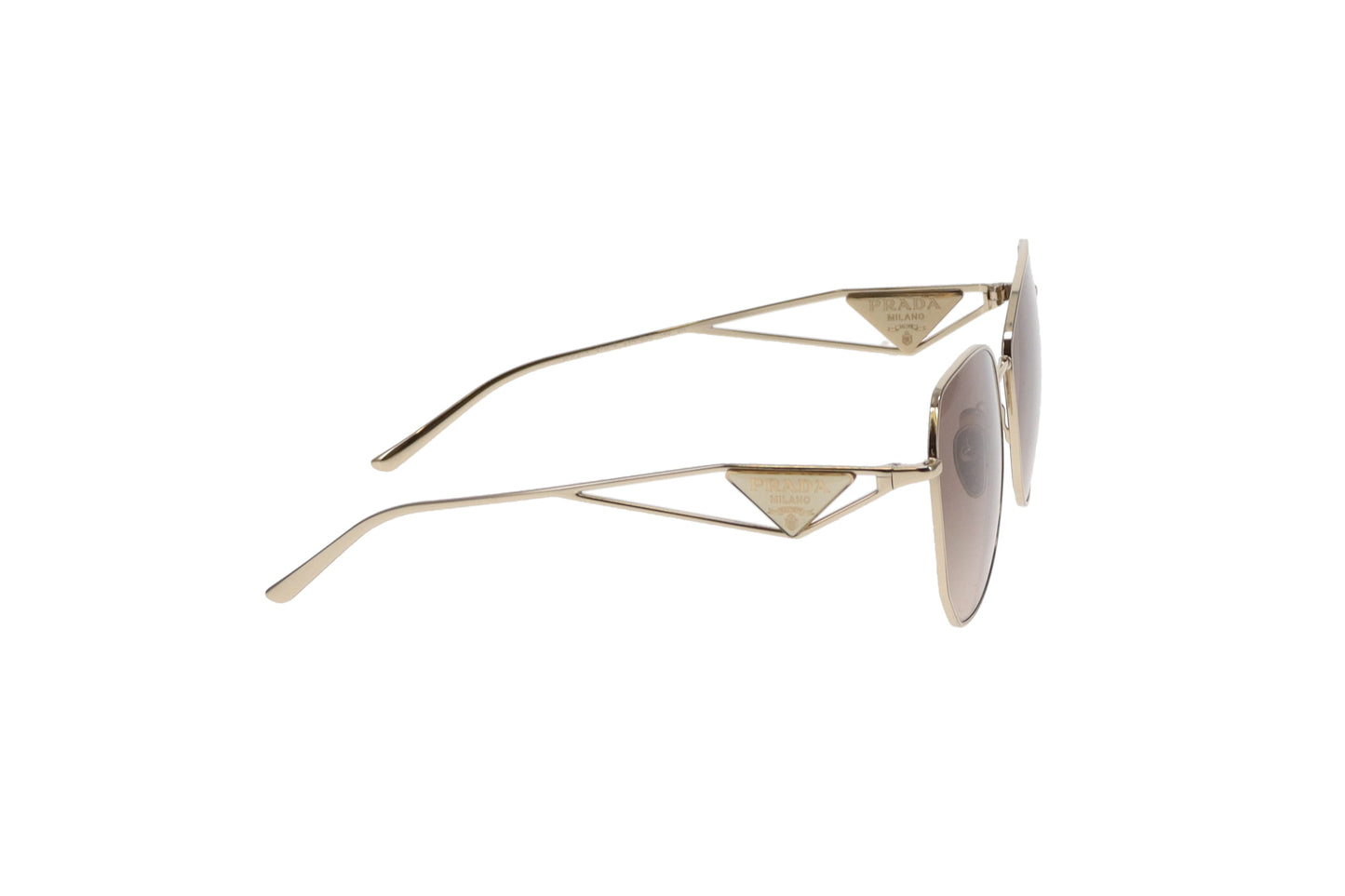 Prada Gold Metal Logo Arm Square Sunglasses SPR57Y