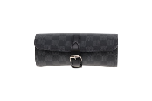 Louis Vuitton 3 Watch Roll Damier Graphite SN3280