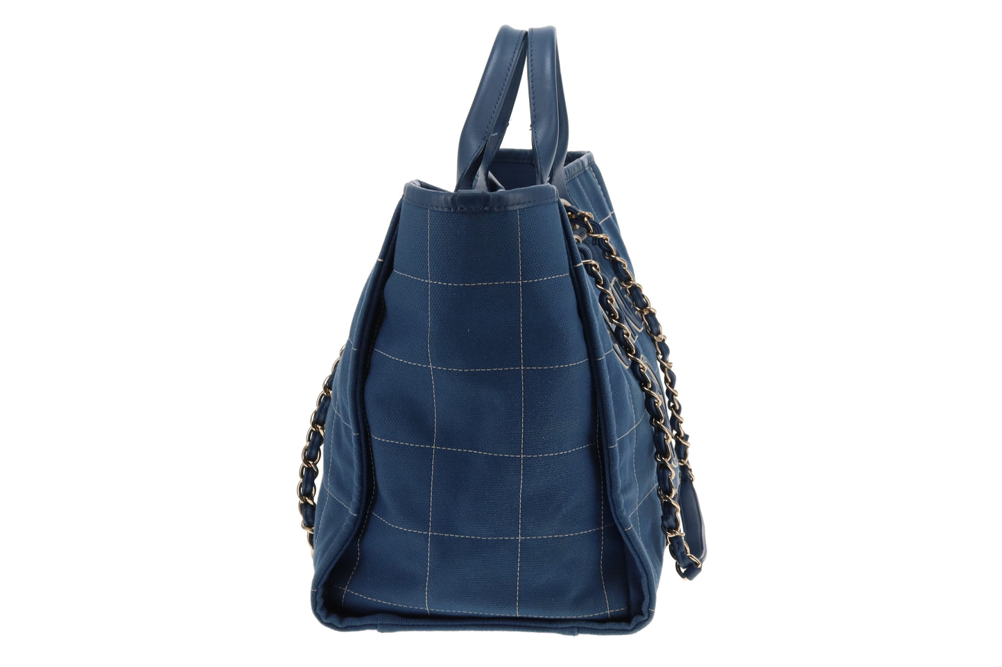 Chanel Deauville Large Denim Blue Shopping Tote 2023