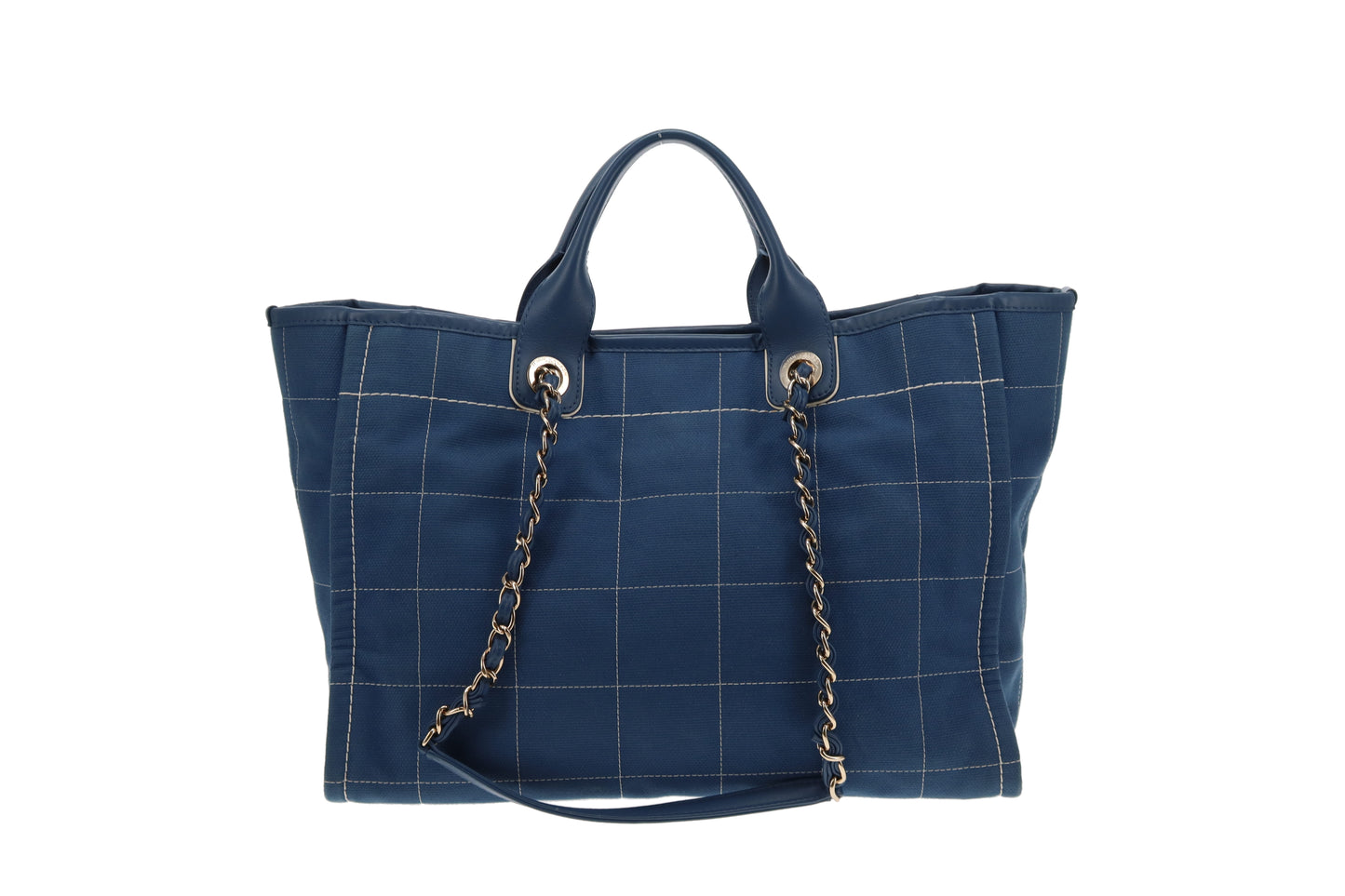 Chanel Deauville Large Denim Blue Shopping Tote 2023