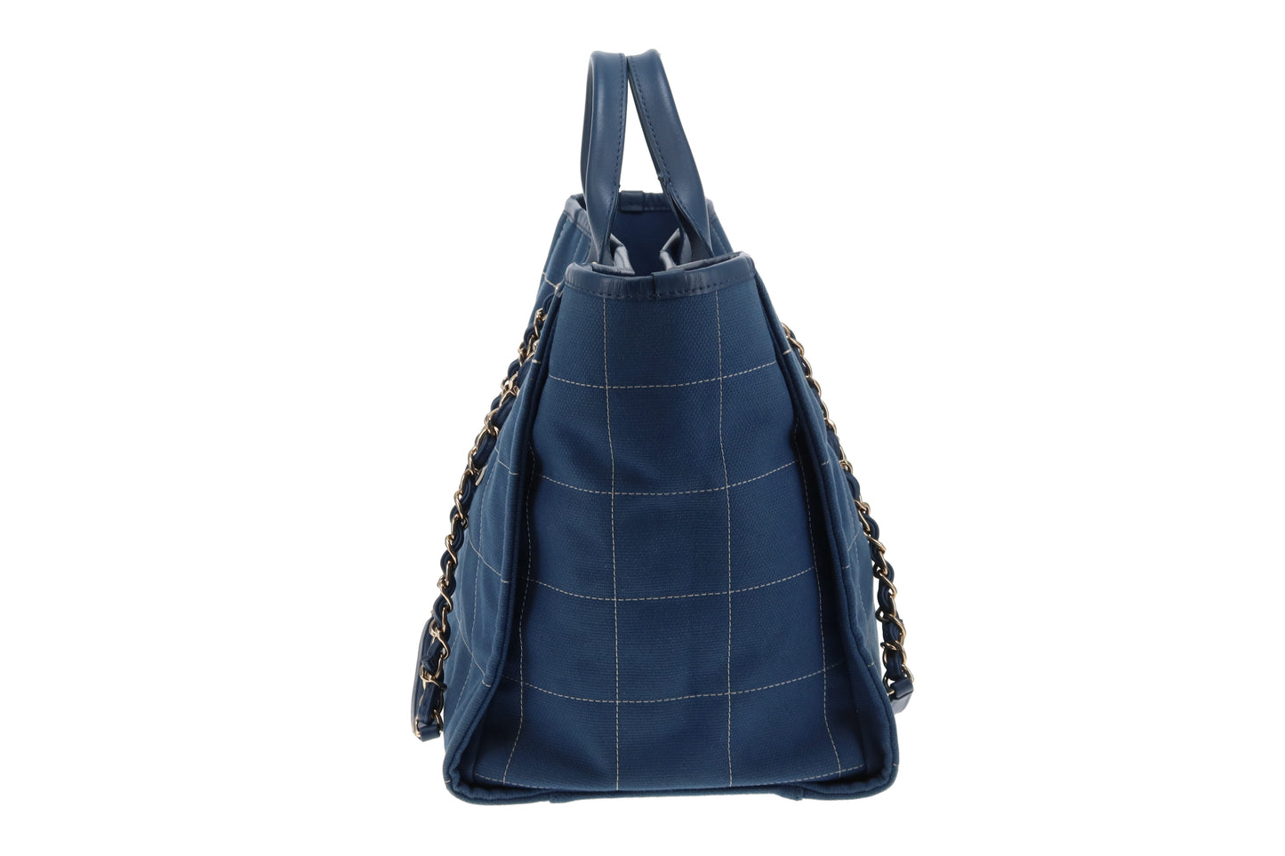 Chanel Deauville Large Denim Blue Shopping Tote 2023
