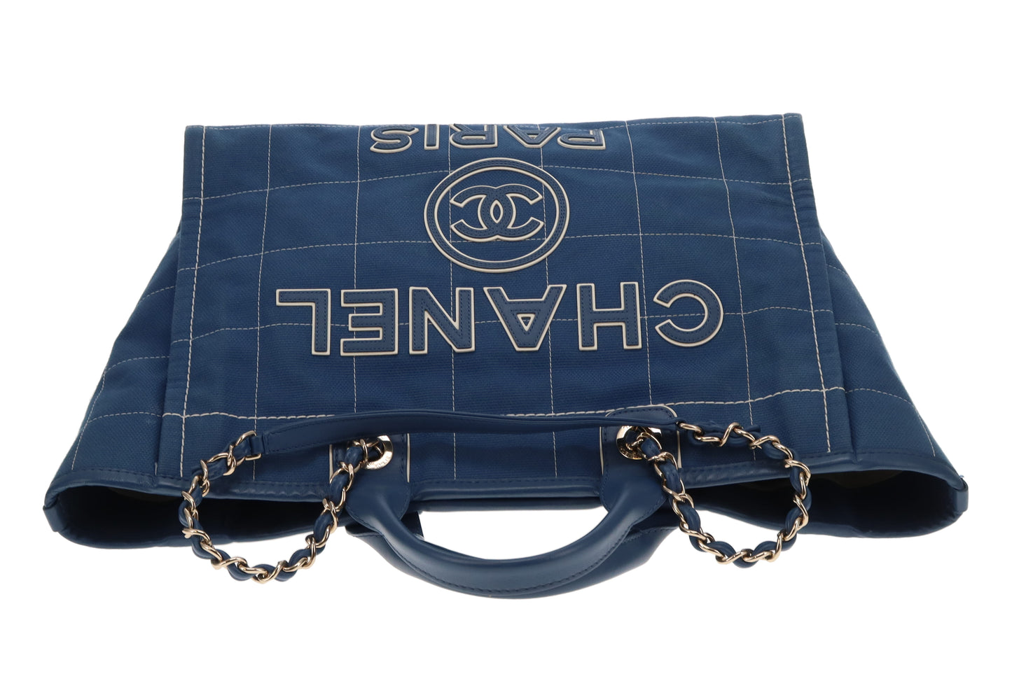Chanel Deauville Large Denim Blue Shopping Tote 2023