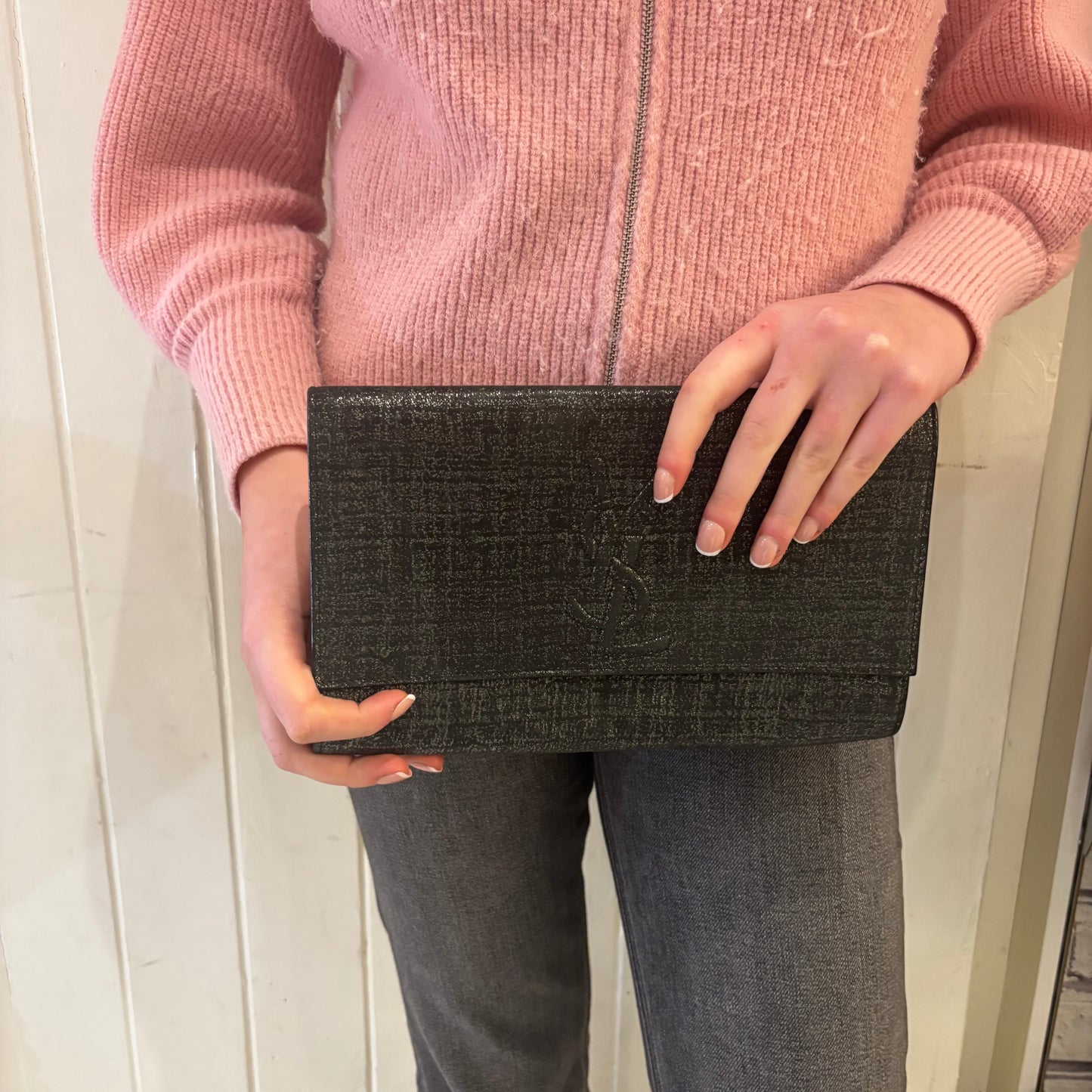 Saint Laurent Belle De Jour Clutch Metallic