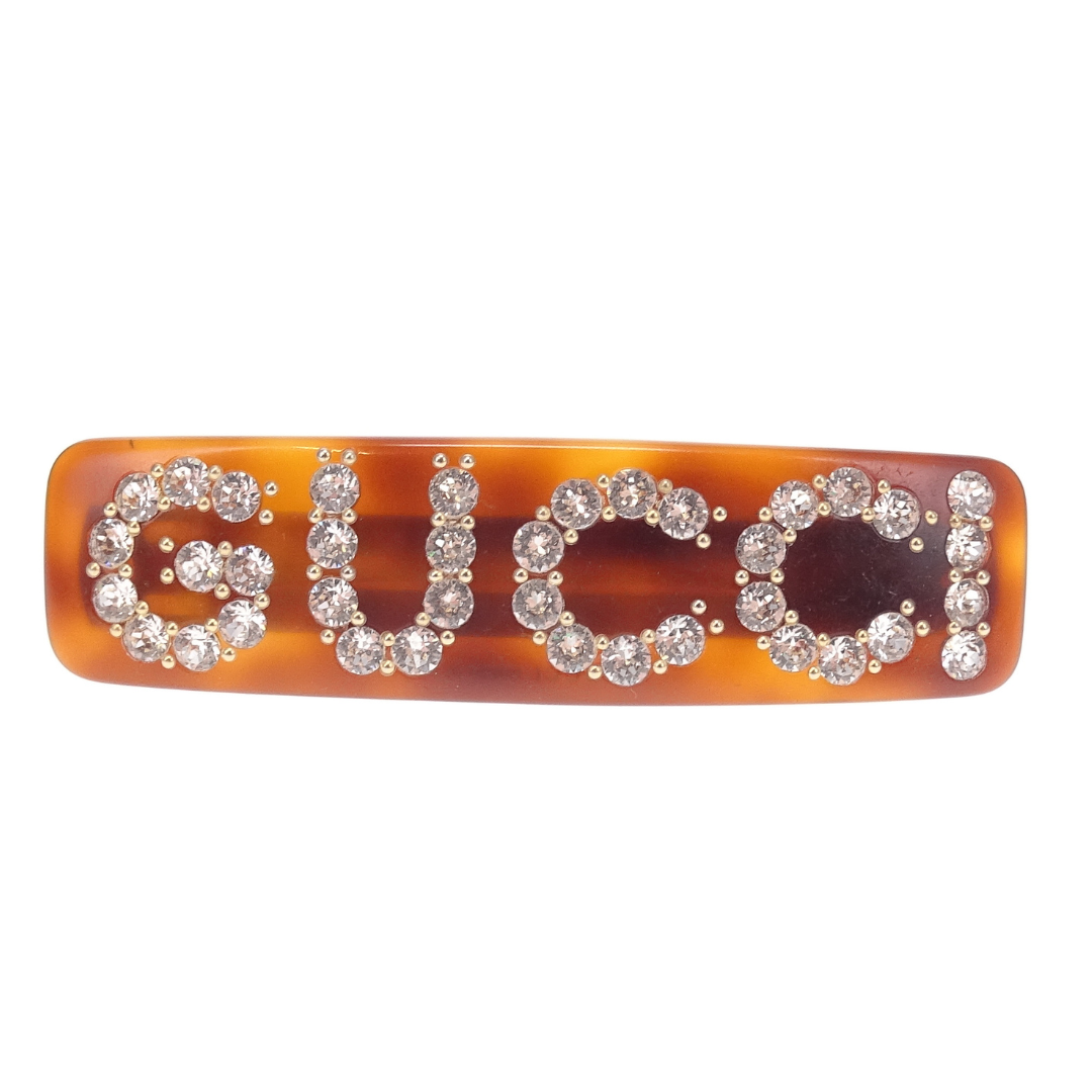 Gucci Crystal Logo Single Hair Clip