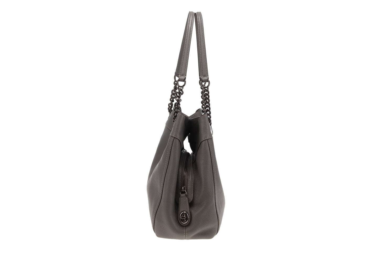 Coach Edie Turnlock Tote In Grey