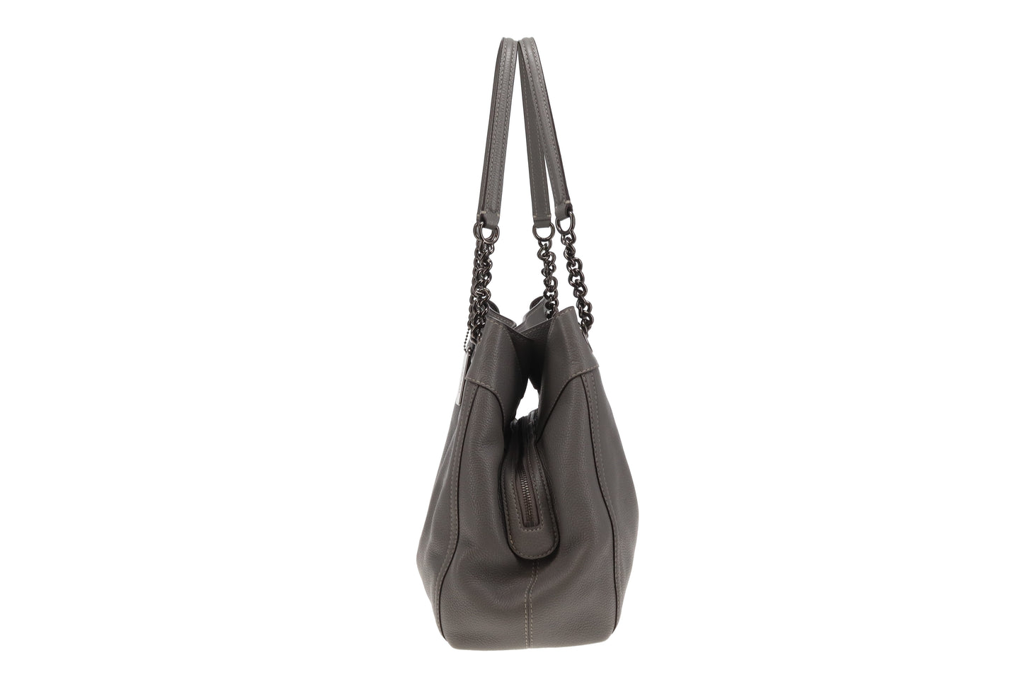Coach Edie Turnlock Tote In Grey