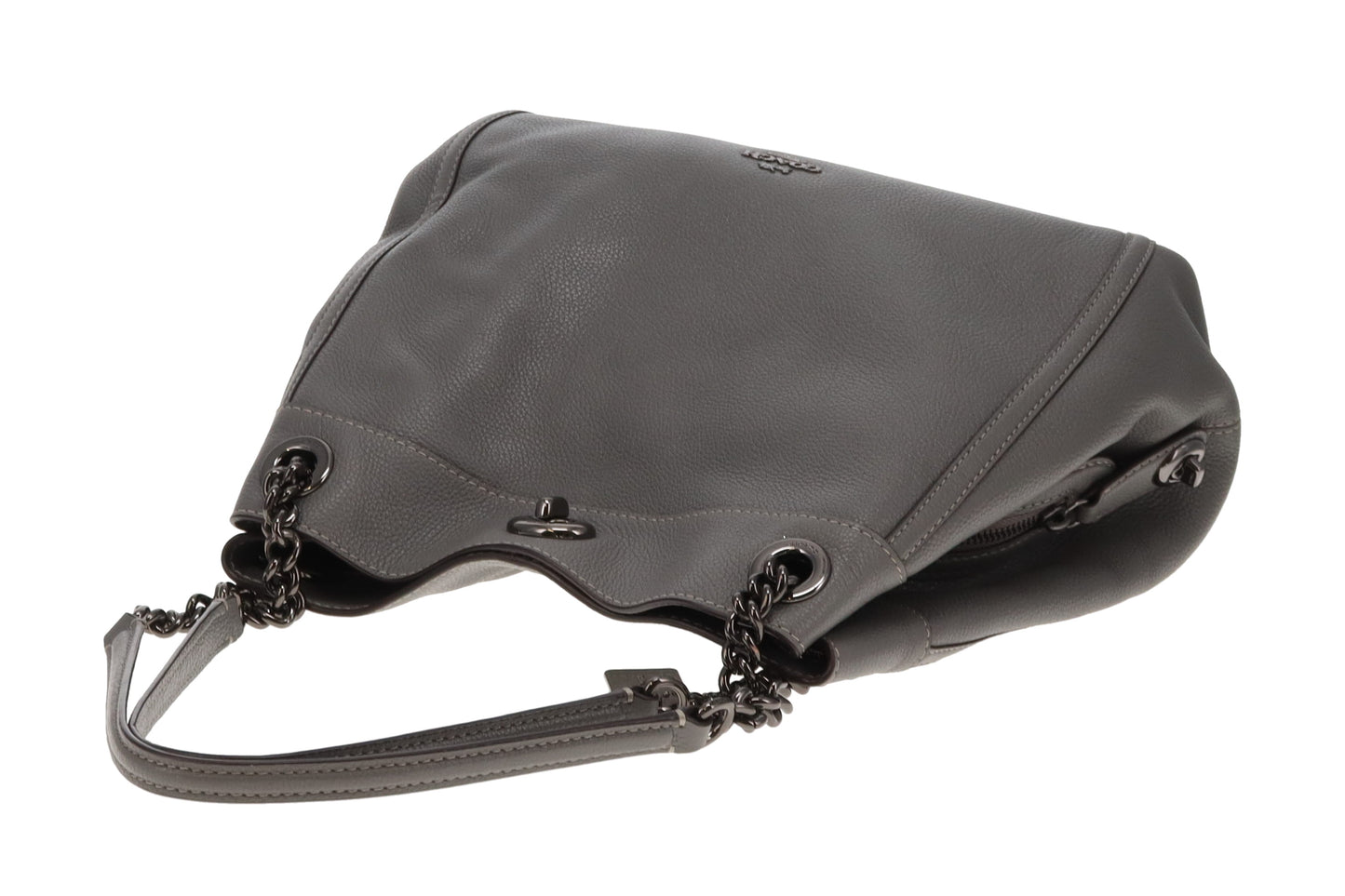 Coach Edie Turnlock Tote In Grey