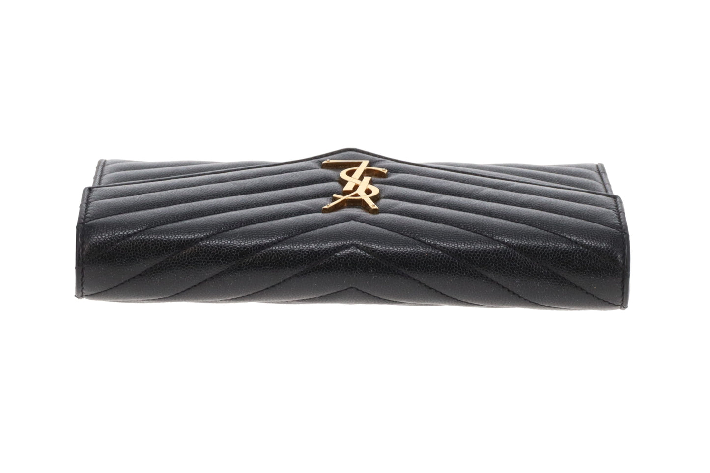 Saint Laurent Cassandre Wallet On Chain Grain De Poudre Black GH