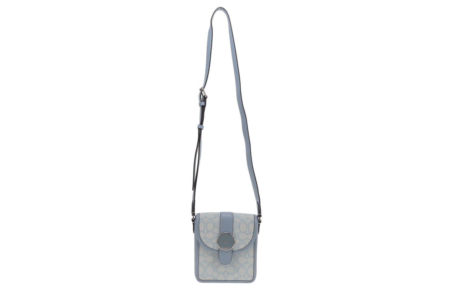 Coach Blue Signature Canvas North/South Lonnie Bag