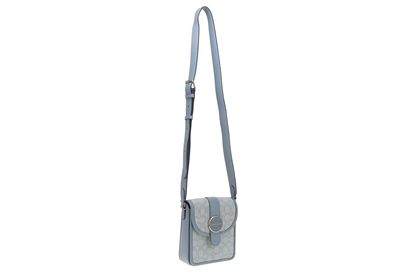 Coach Blue Signature Canvas North/South Lonnie Bag