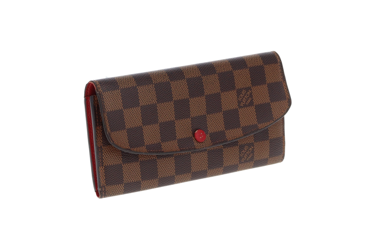 Louis Vuitton Emilie Wallet Damier Ebene & Rouge TA5107