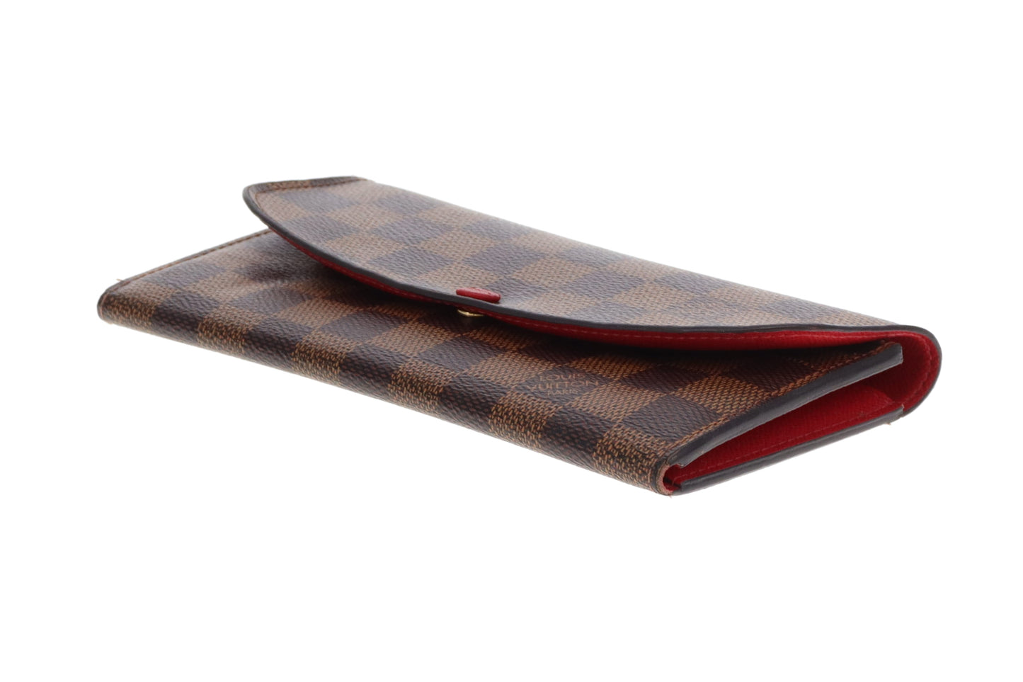Louis Vuitton Emilie Wallet Damier Ebene & Rouge TA5107