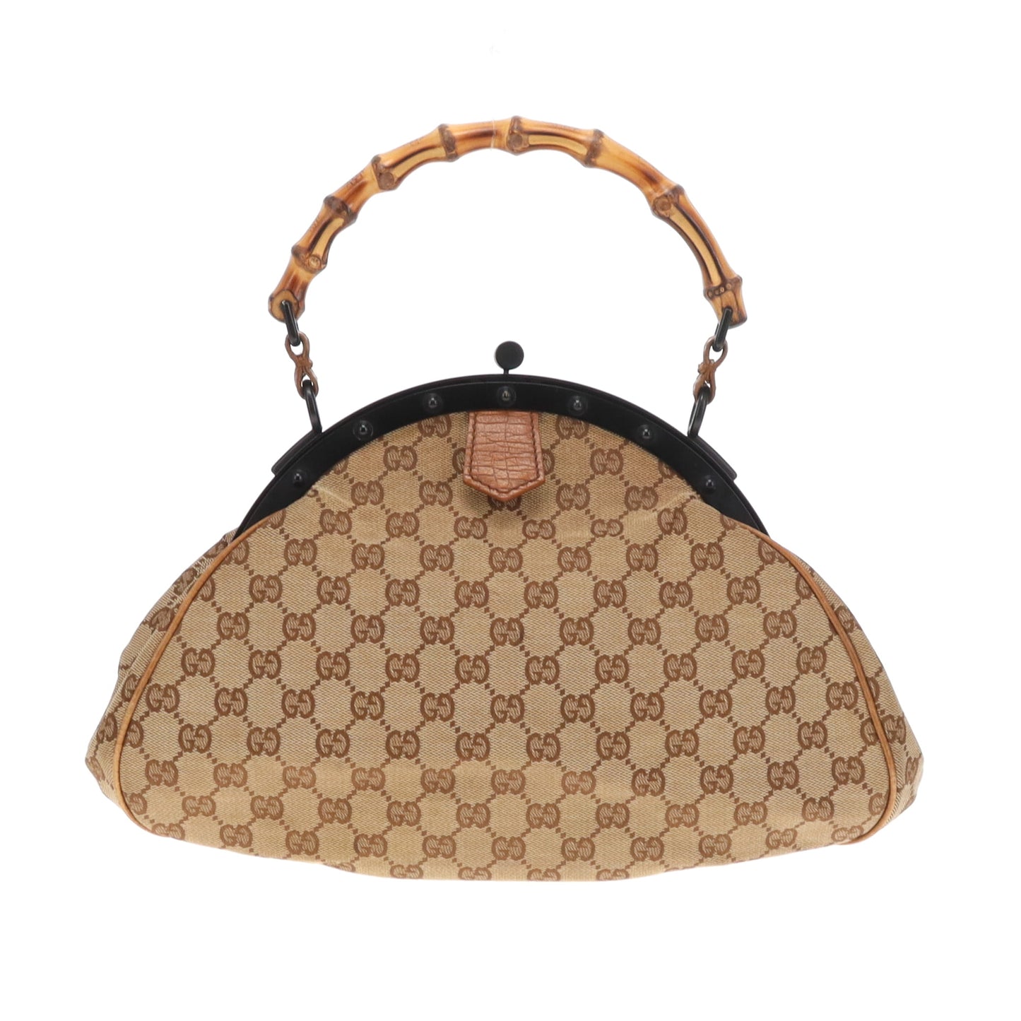 Gucci Bamboo GG Canvas Frame Bag By Tom Ford Vintage