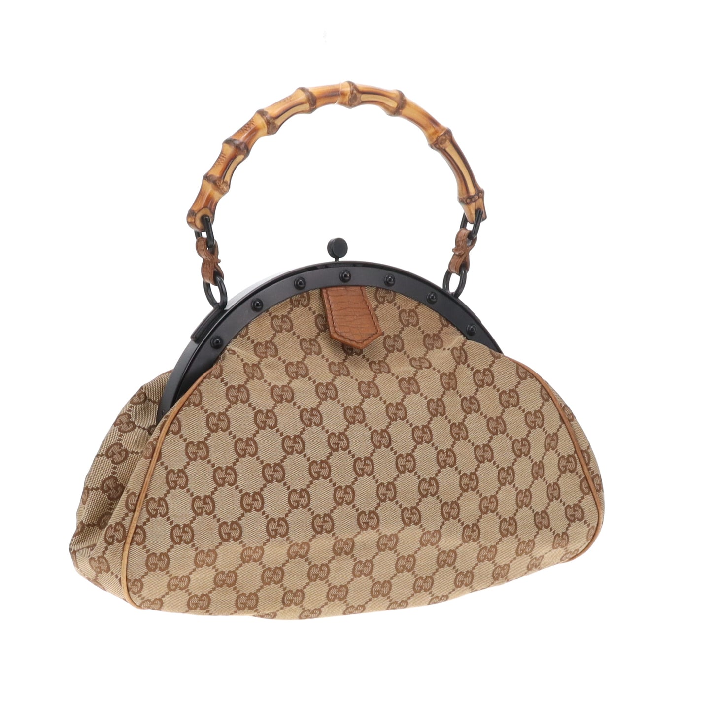 Gucci Bamboo GG Canvas Frame Bag By Tom Ford Vintage