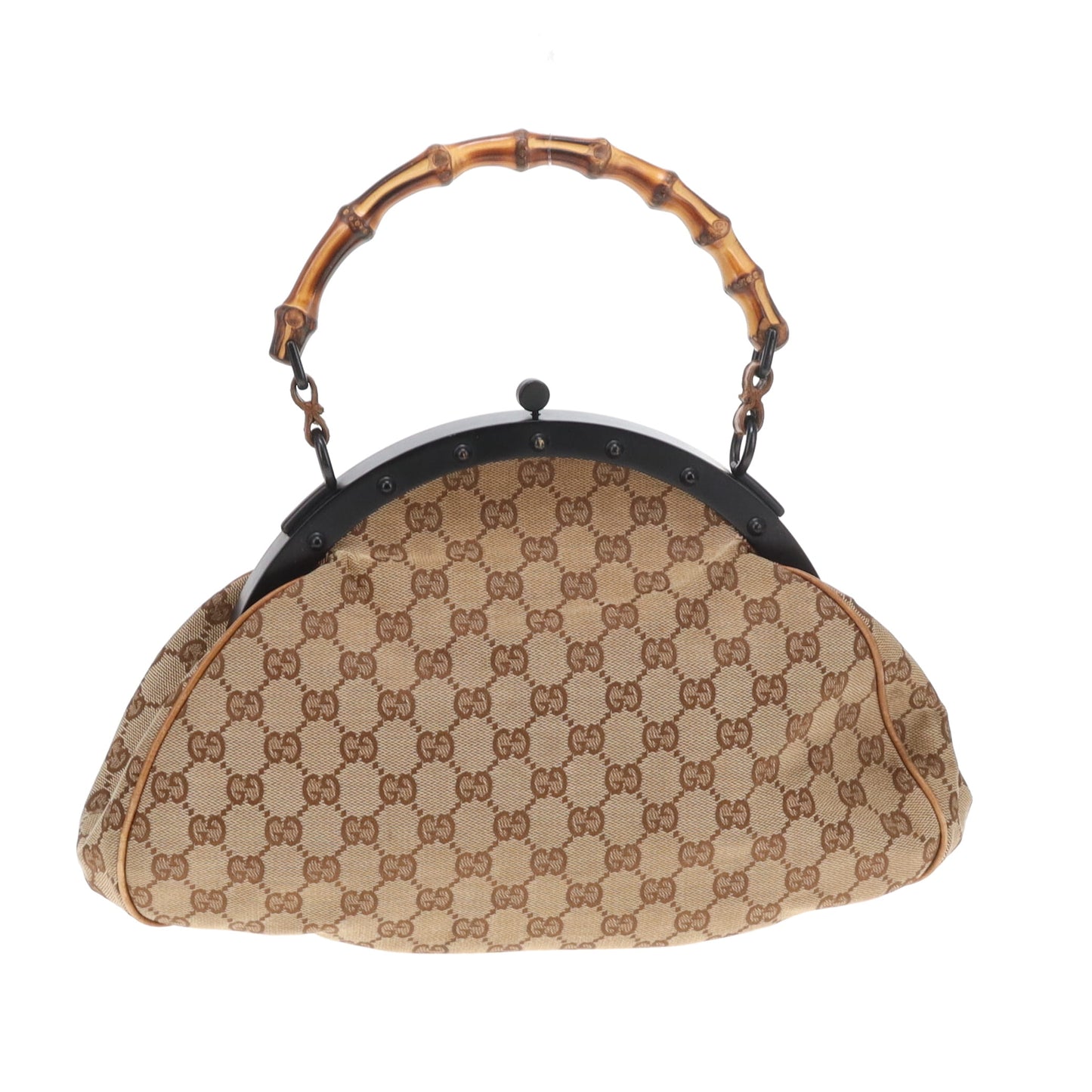 Gucci Bamboo GG Canvas Frame Bag By Tom Ford Vintage