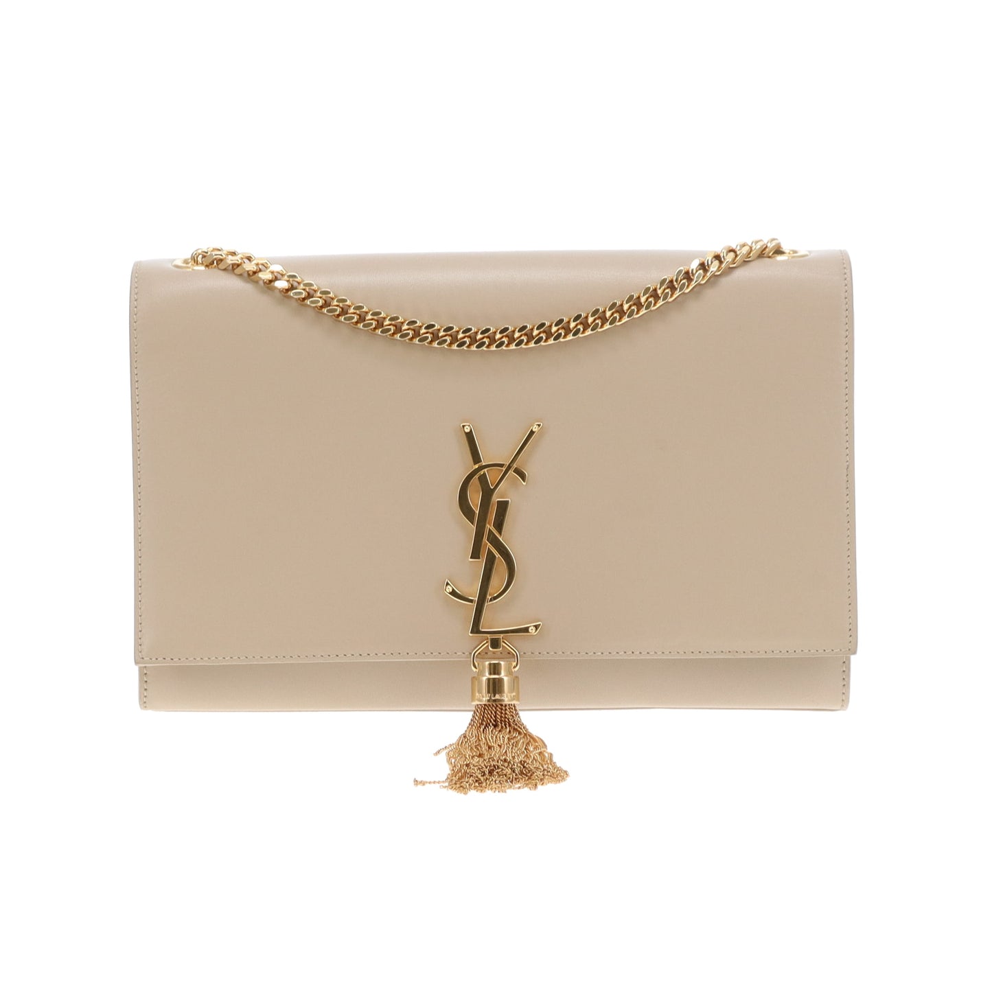 Saint Laurent Kate Tassel Medium Beige Smooth GHW 2015