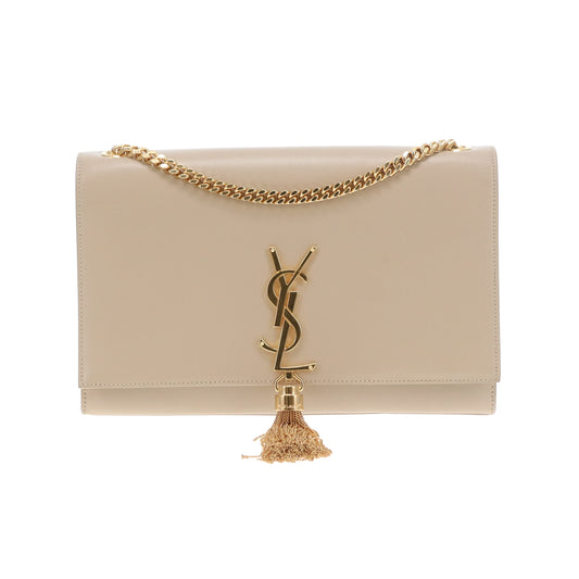 Saint Laurent Kate Tassel Medium Beige Smooth GHW 2015