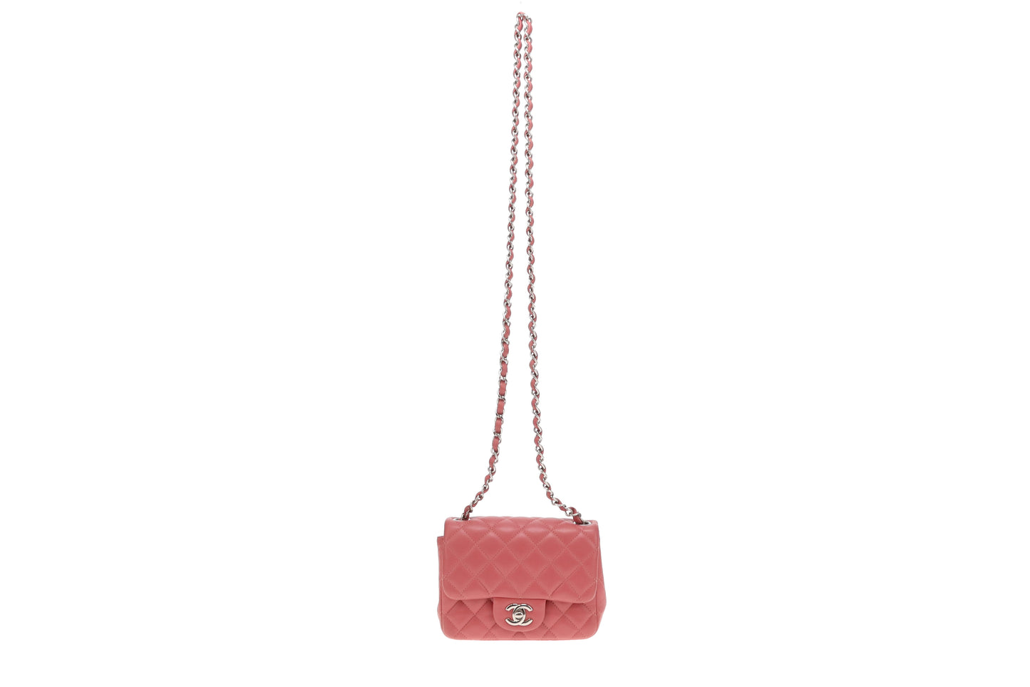 Chanel Mini Square Flap Pink Lambskin SHW 2019