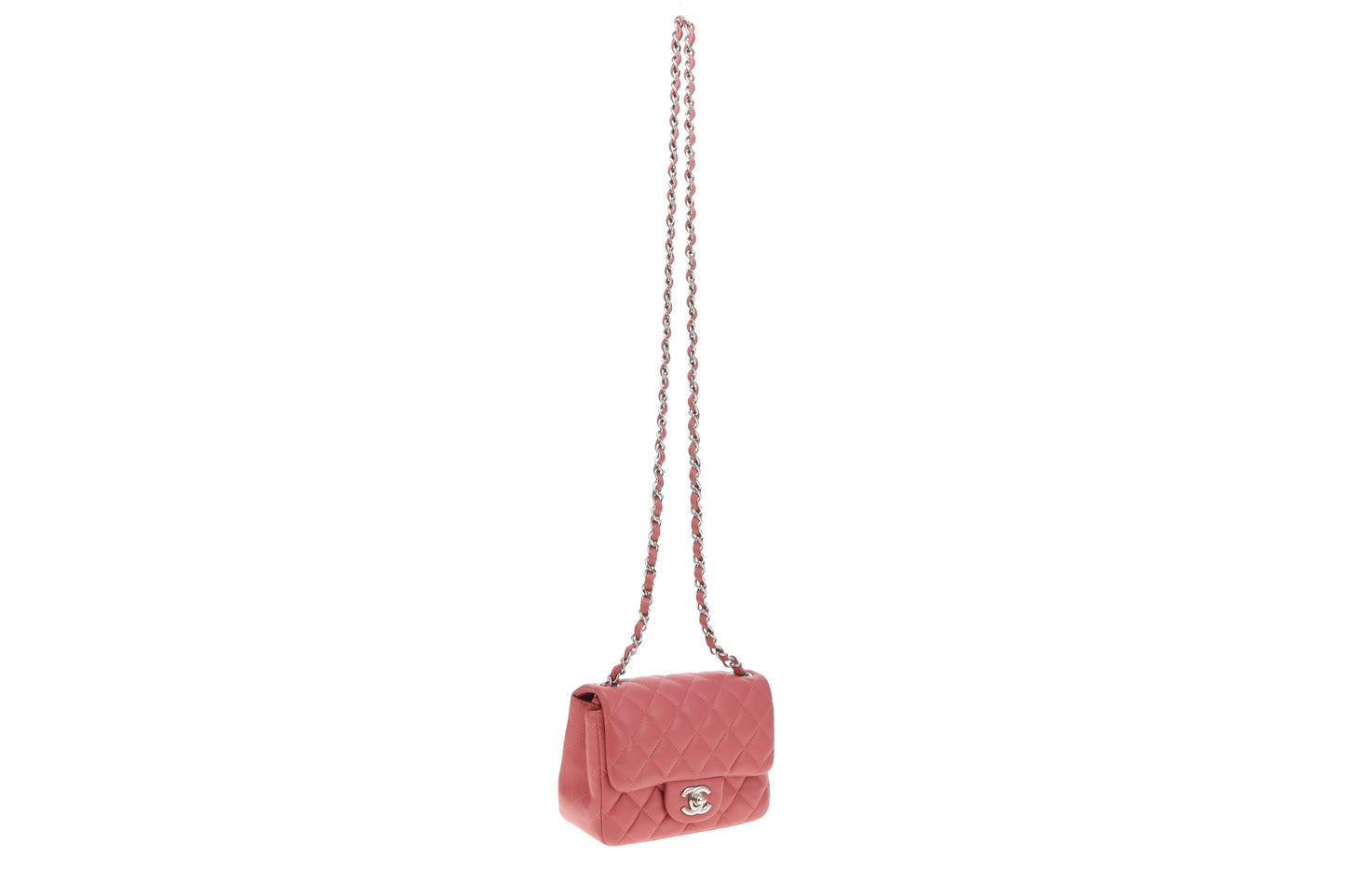 Chanel Mini Square Flap Pink Lambskin SHW 2019