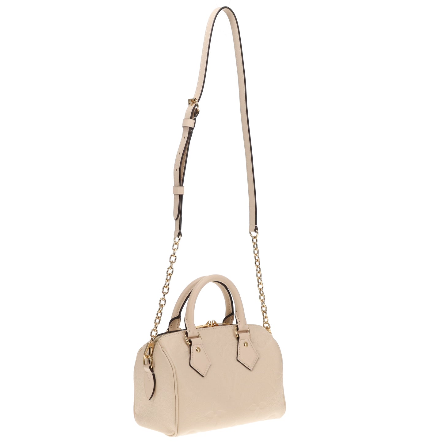 Louis Vuitton Speedy Bandouliere 20 Empreinte Crème