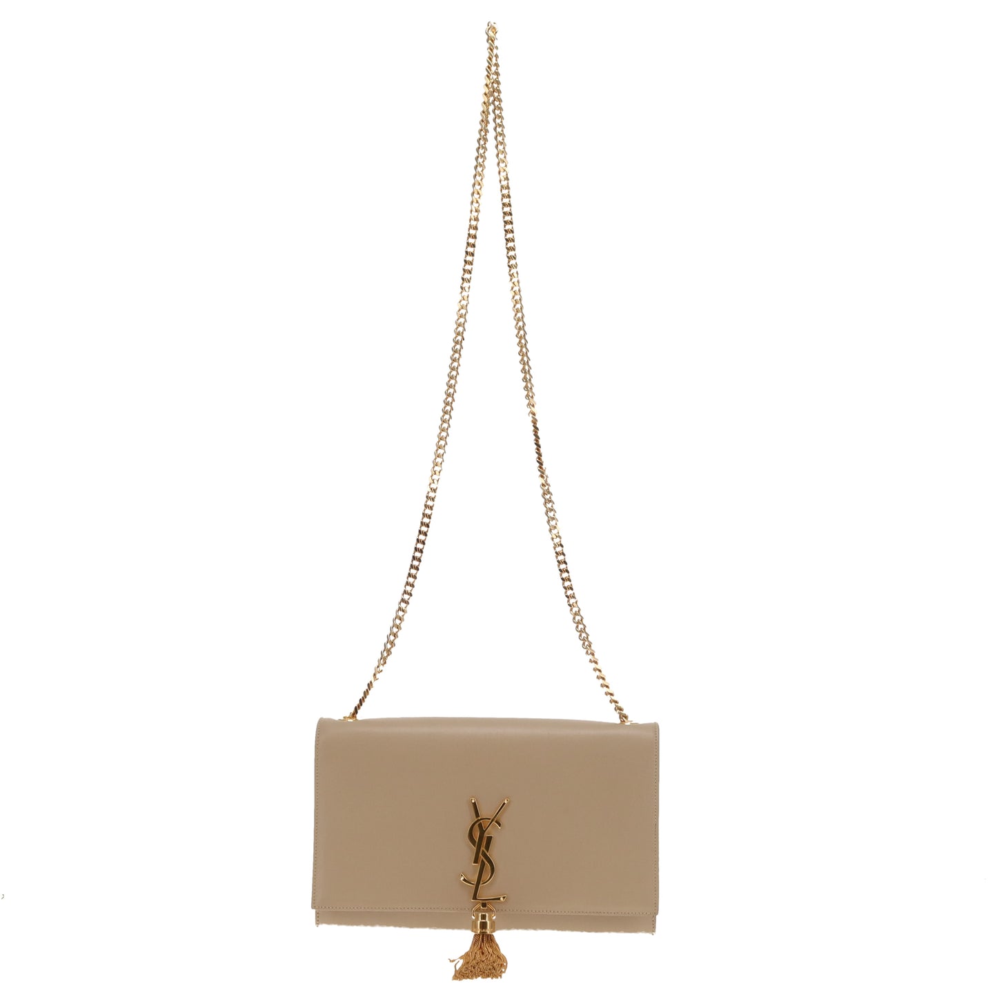Saint Laurent Kate Tassel Medium Beige Smooth GHW 2015