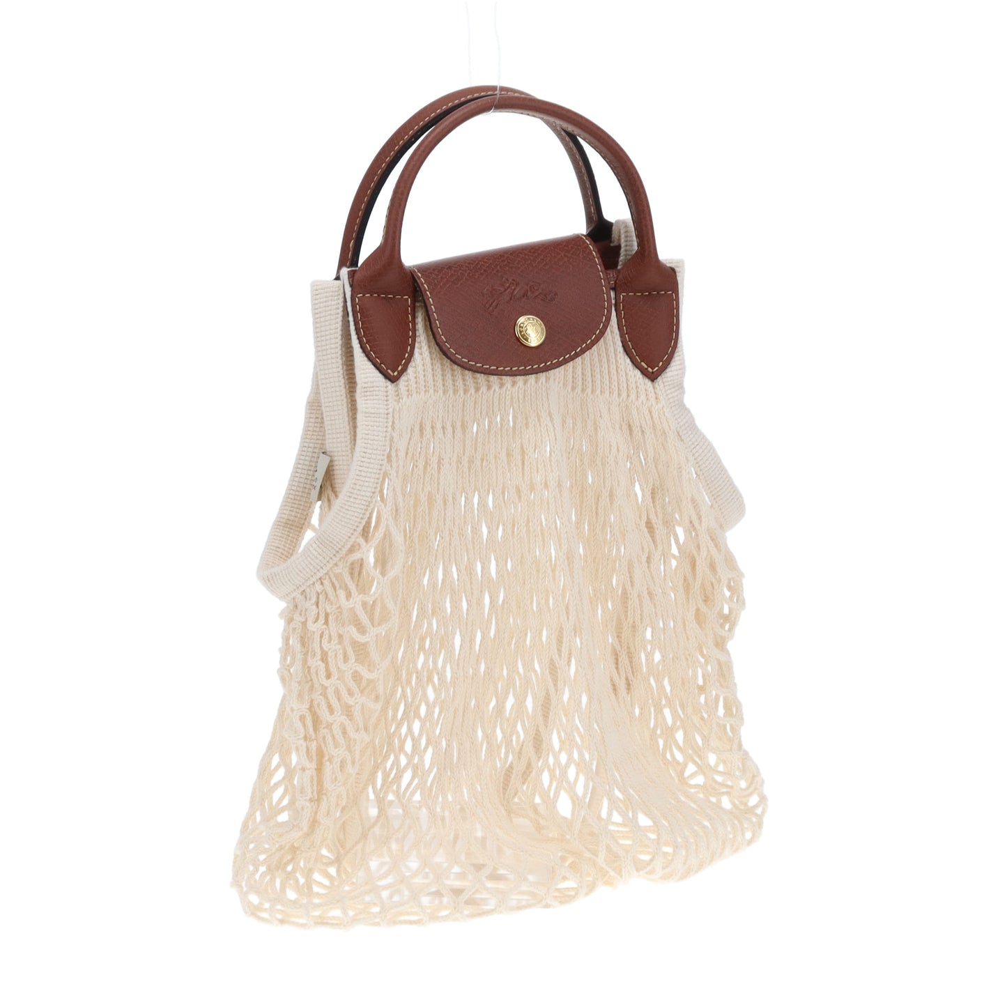 Longchamp Le Pliage Filet Large Mesh Bag Ecru