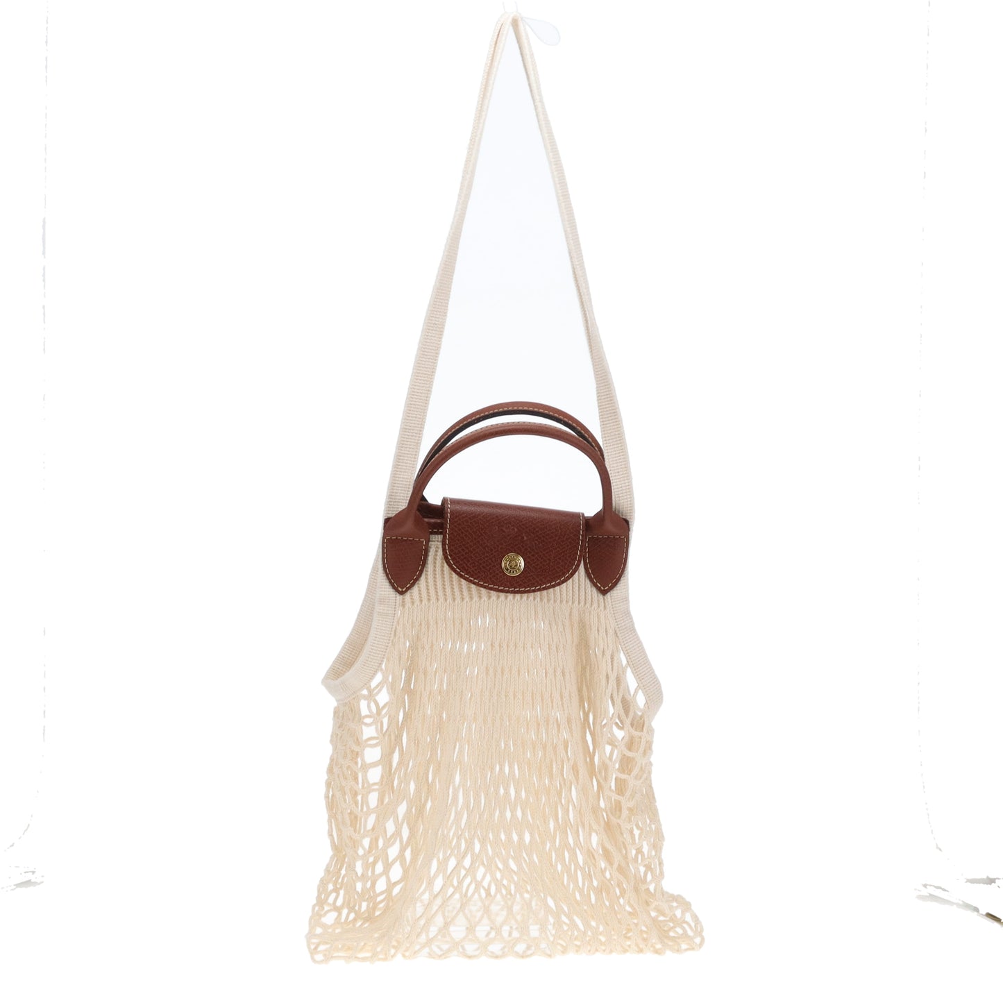 Longchamp Le Pliage Filet Large Mesh Bag Ecru