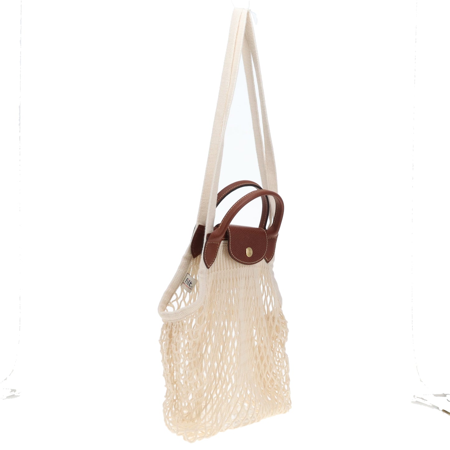 Longchamp Le Pliage Filet Large Mesh Bag Ecru