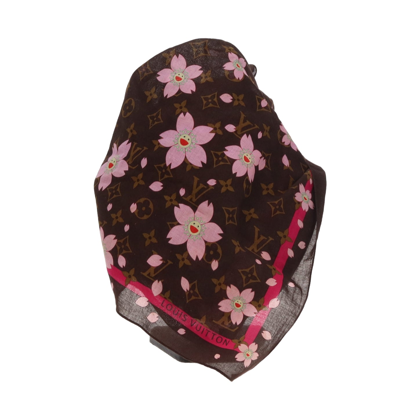 Louis Vuitton Square Scarf Monogram and Cherry Blossom 100% Cotton