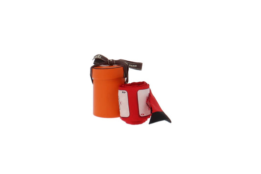 Hermes Red/White/Navy 100% Silk Jeu De Cartes Twilly