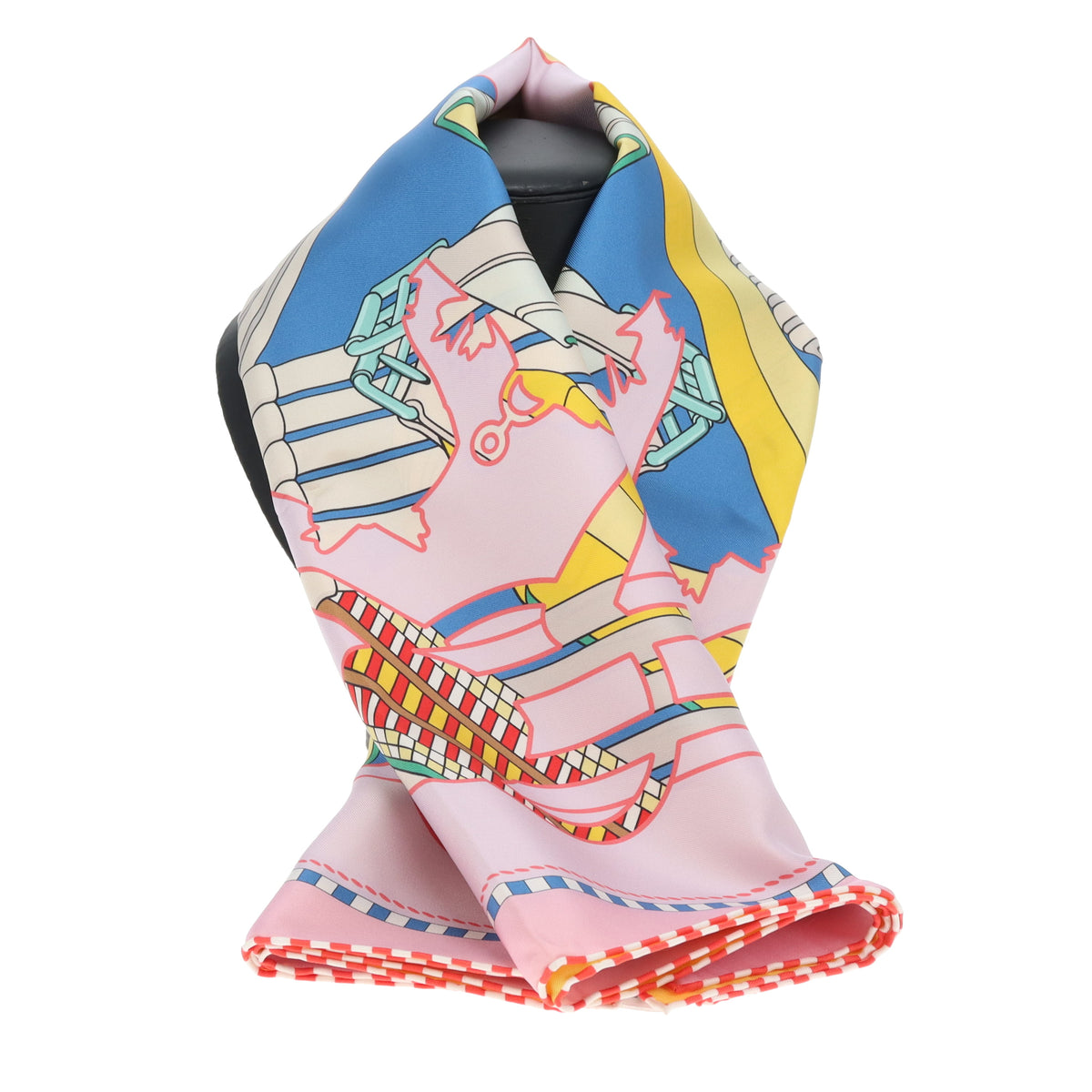 Hermes Tatersale En Zigzag 90 Scarf 100% Silk