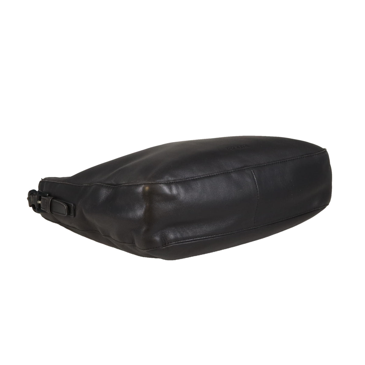 Prada Shoulder Bag Black Soft Leather with Chunky Black Chain