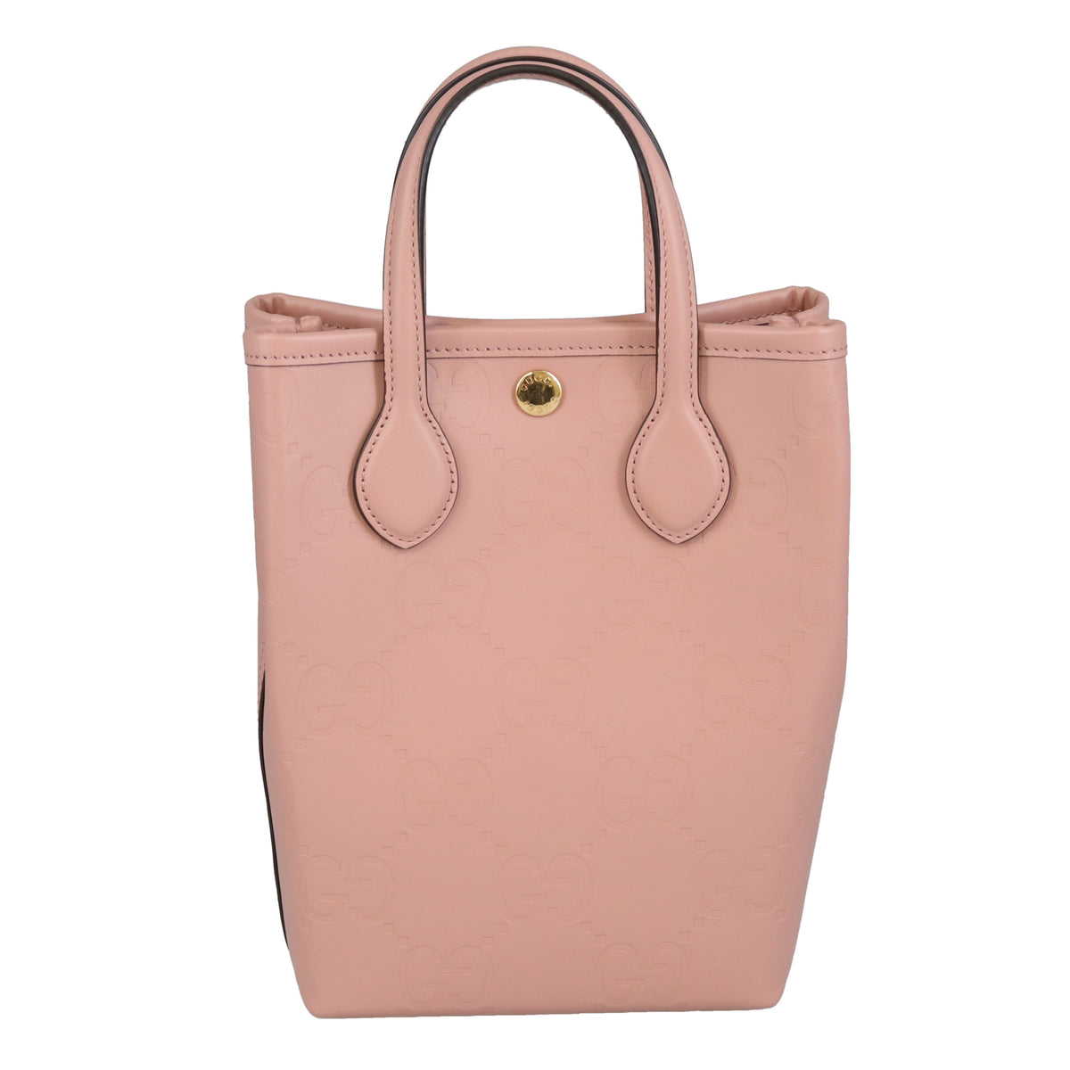 Gucci Mini Tote Bag GG Embossed Pink Leather