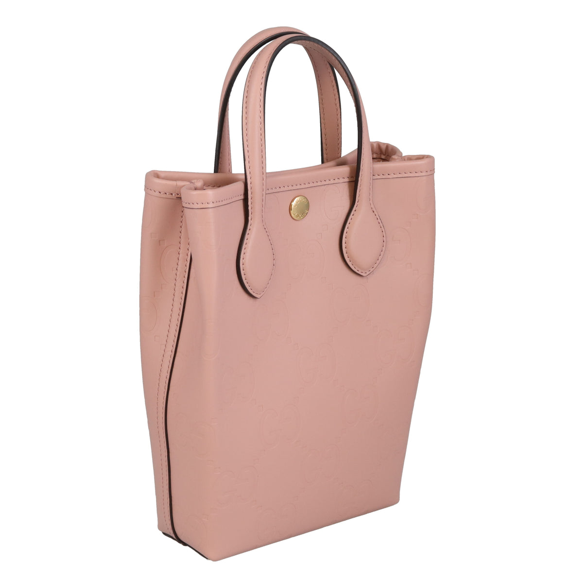 Gucci Mini Tote Bag GG Embossed Pink Leather