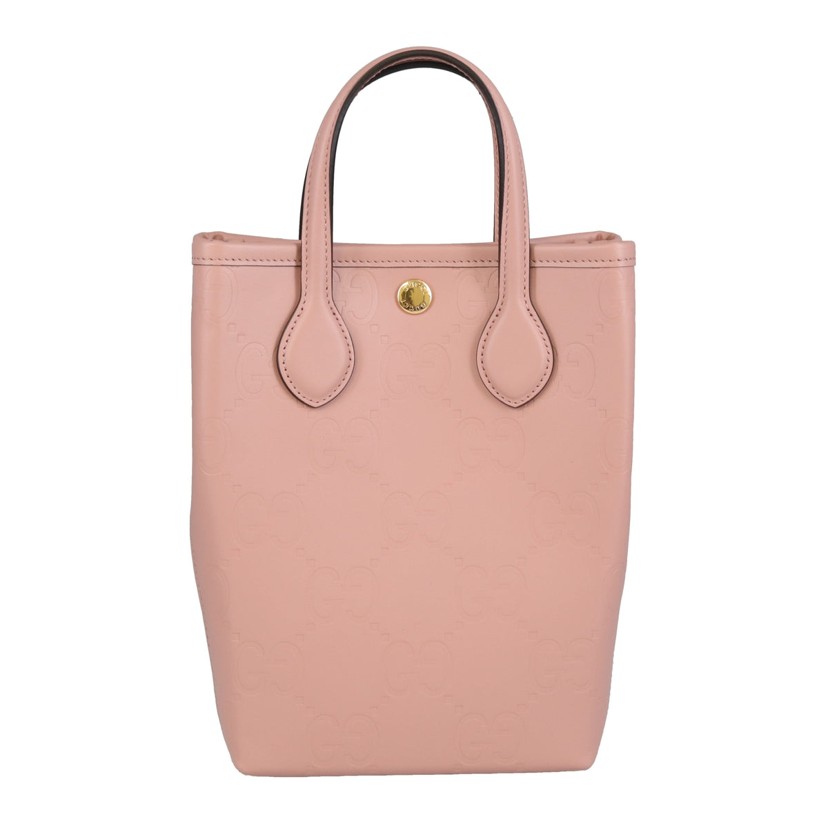 Gucci Mini Tote Bag GG Embossed Pink Leather