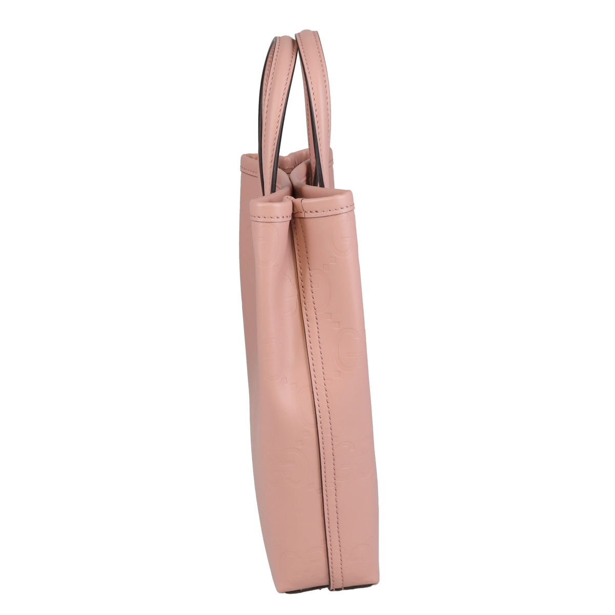 Gucci Mini Tote Bag GG Embossed Pink Leather