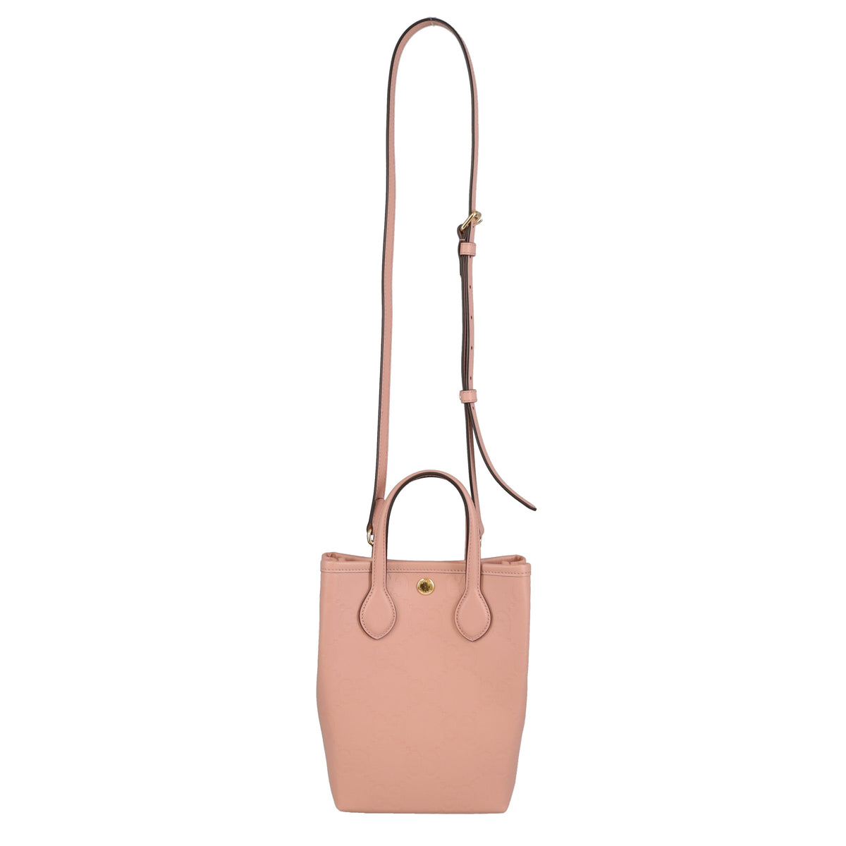Gucci Mini Tote Bag GG Embossed Pink Leather