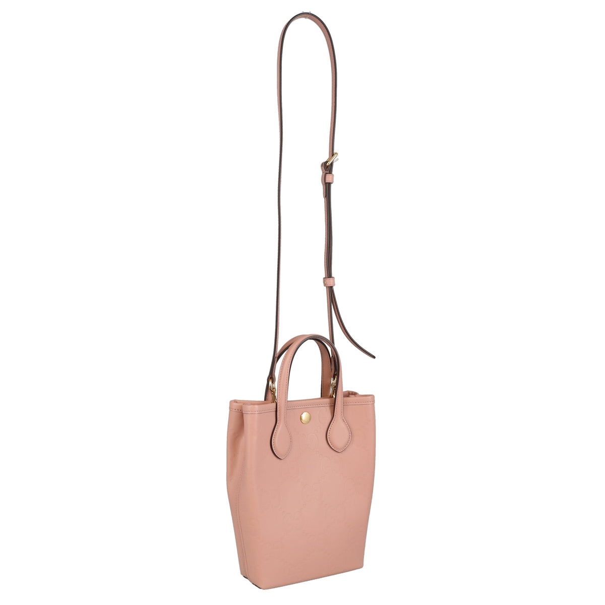 Gucci Mini Tote Bag GG Embossed Pink Leather
