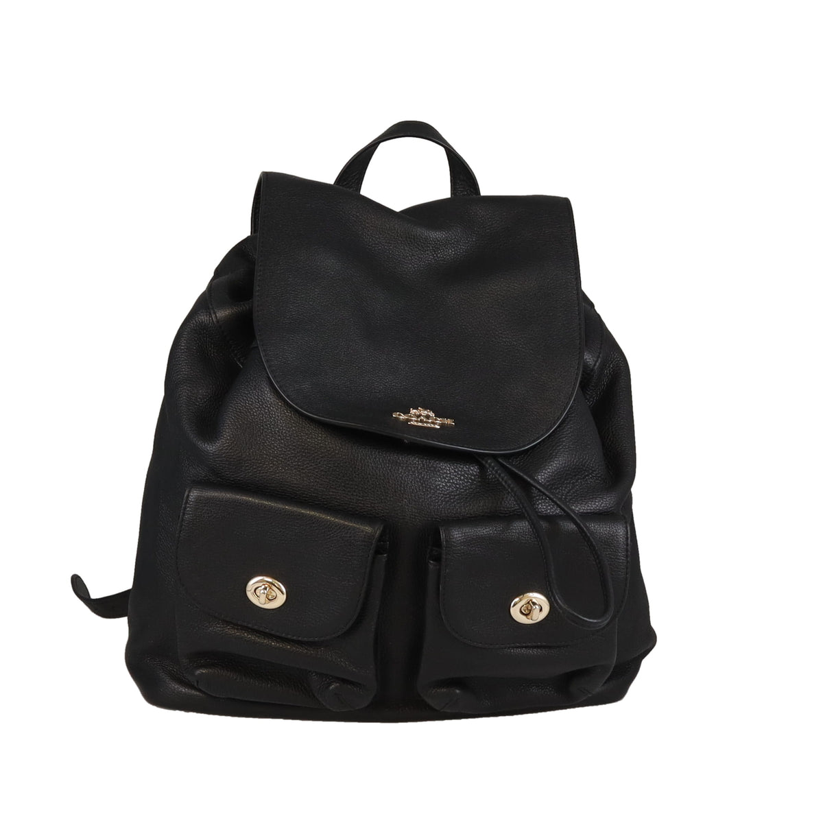Coach Twin Pocket Backpack Black Leather GHW